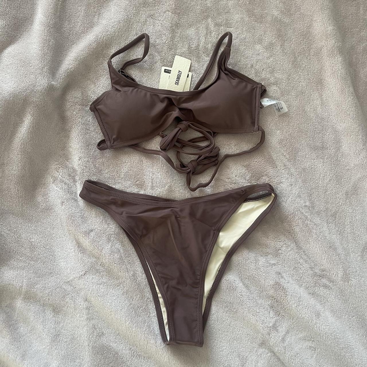 Seamolly brown tie bikini size small but could fit a Depop