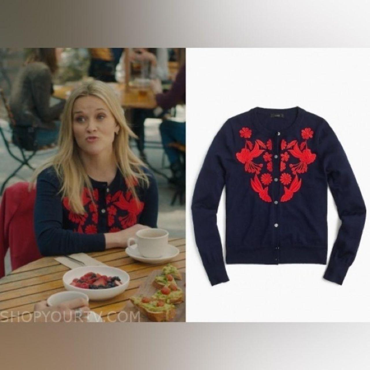 j crew embroidered cardigan