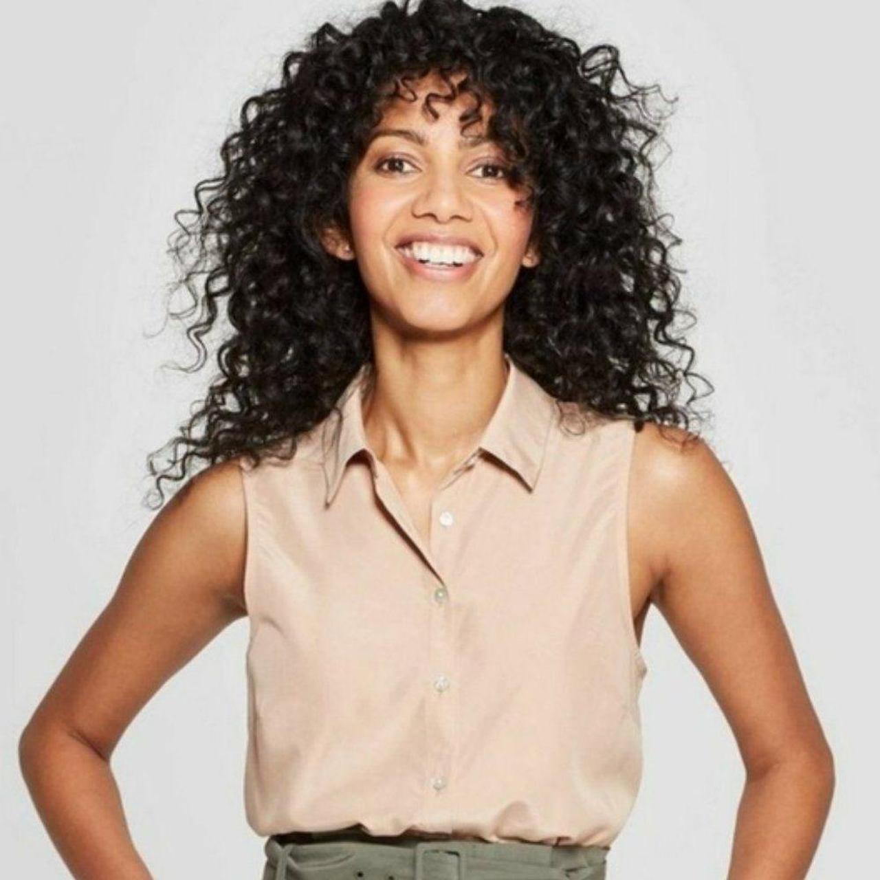 A New Day Women's Tan Blouse Depop