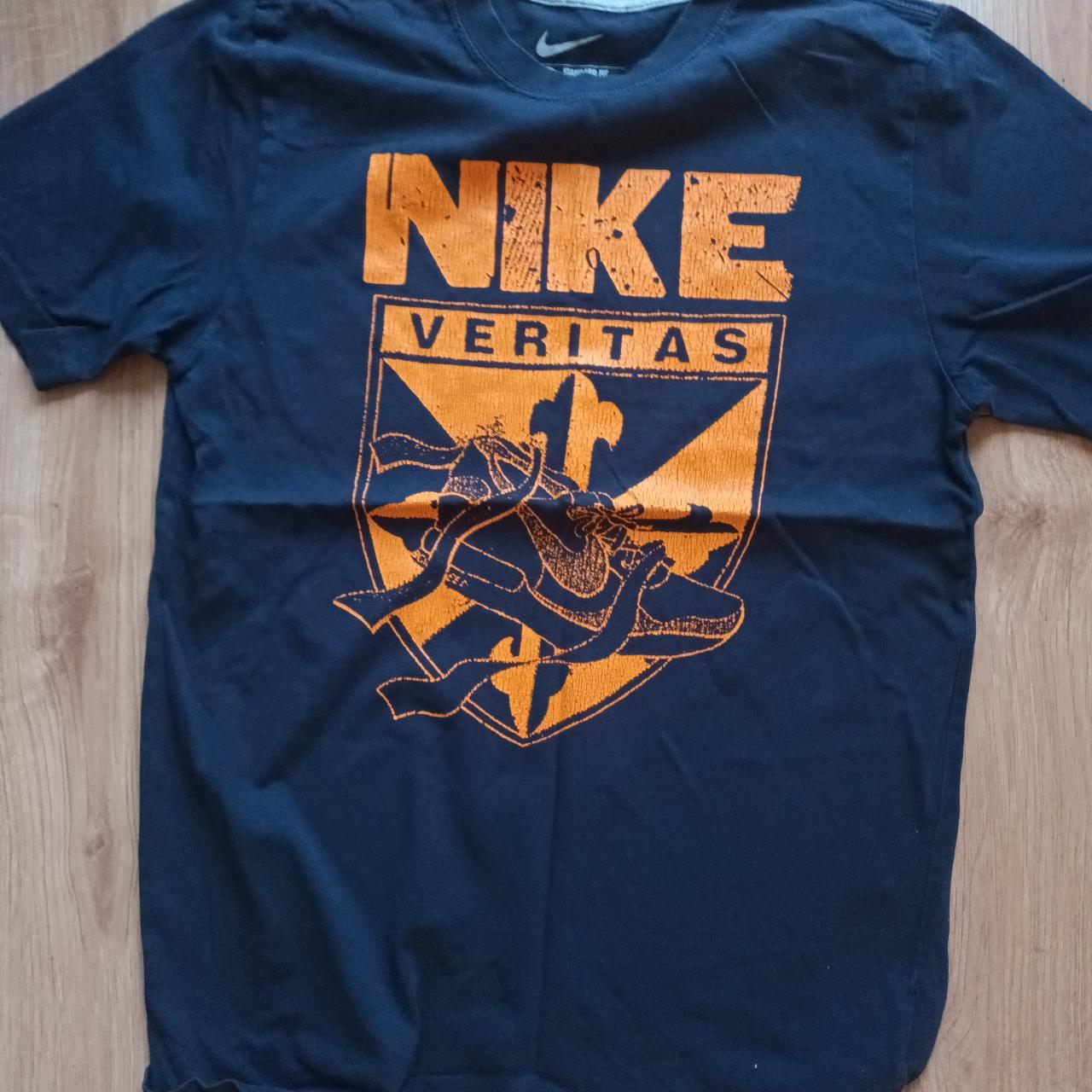 Nike Standard Fit T Shirt navy blue with veritas... Depop