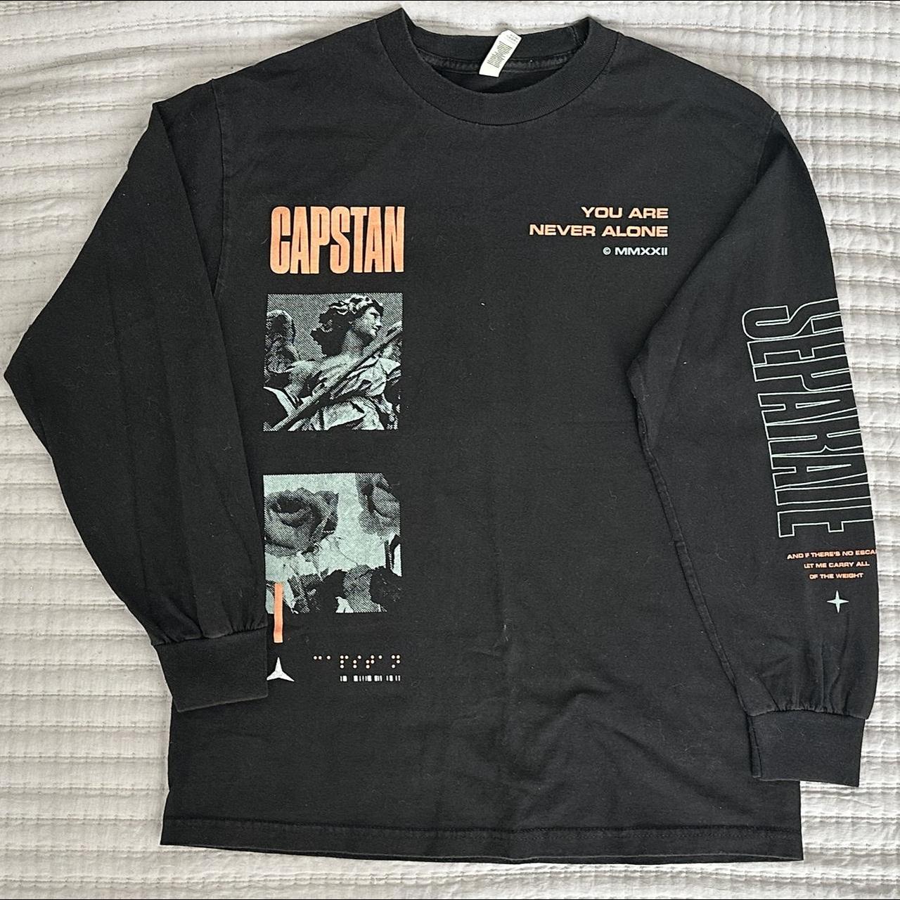 Capstan longsleeve band tee. Medium size. Black... Depop