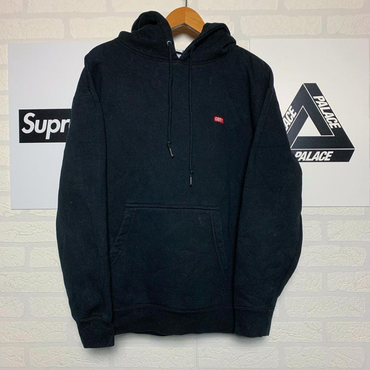 Hoodie mini box logo basic black vintage Obey size:... - Depop