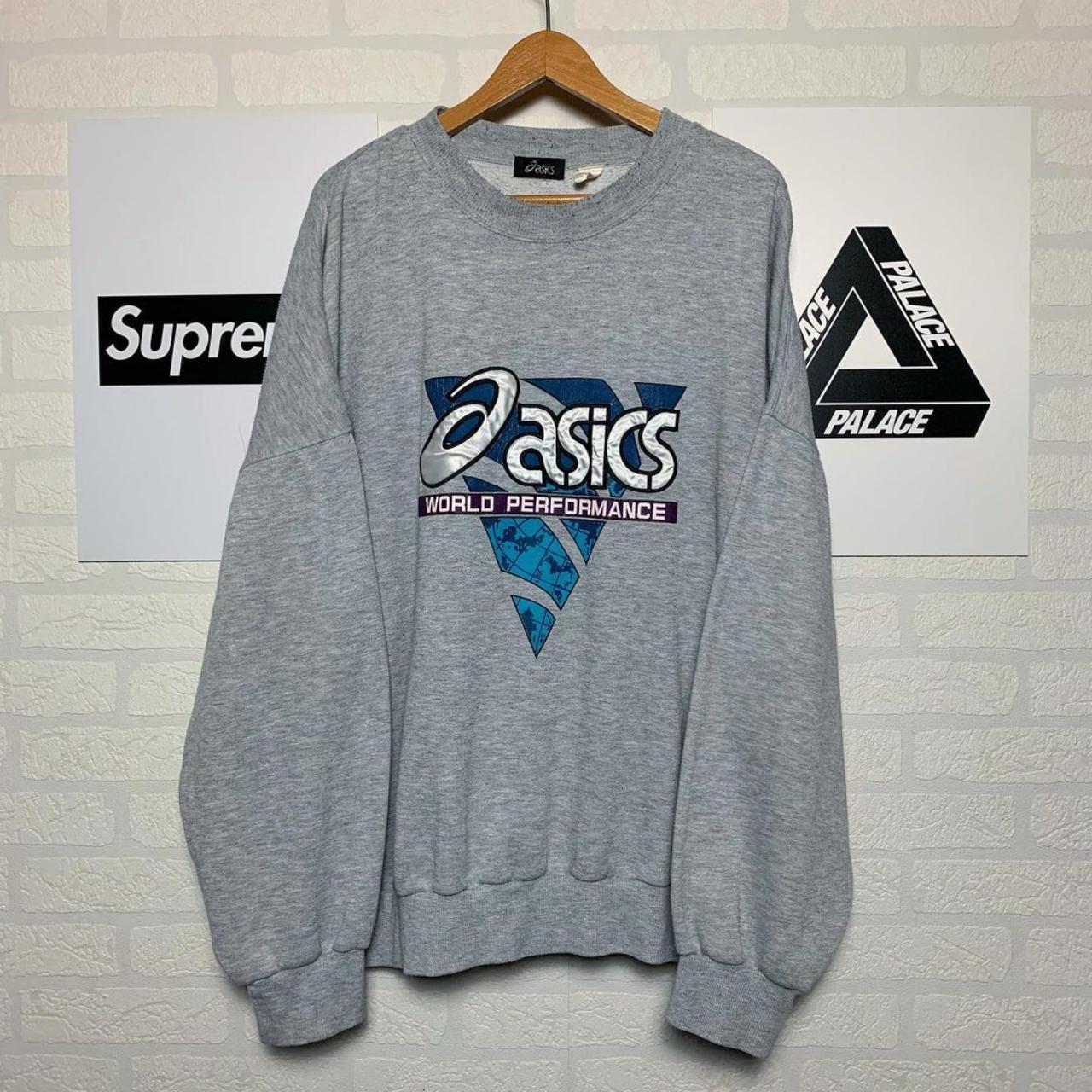 Sweatshirt big logo asics world performance vintage... - Depop