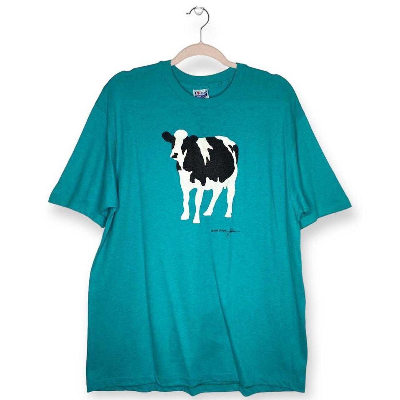 Vintage 80s Woody Jackson Vermont cow tee. Vintage... Depop