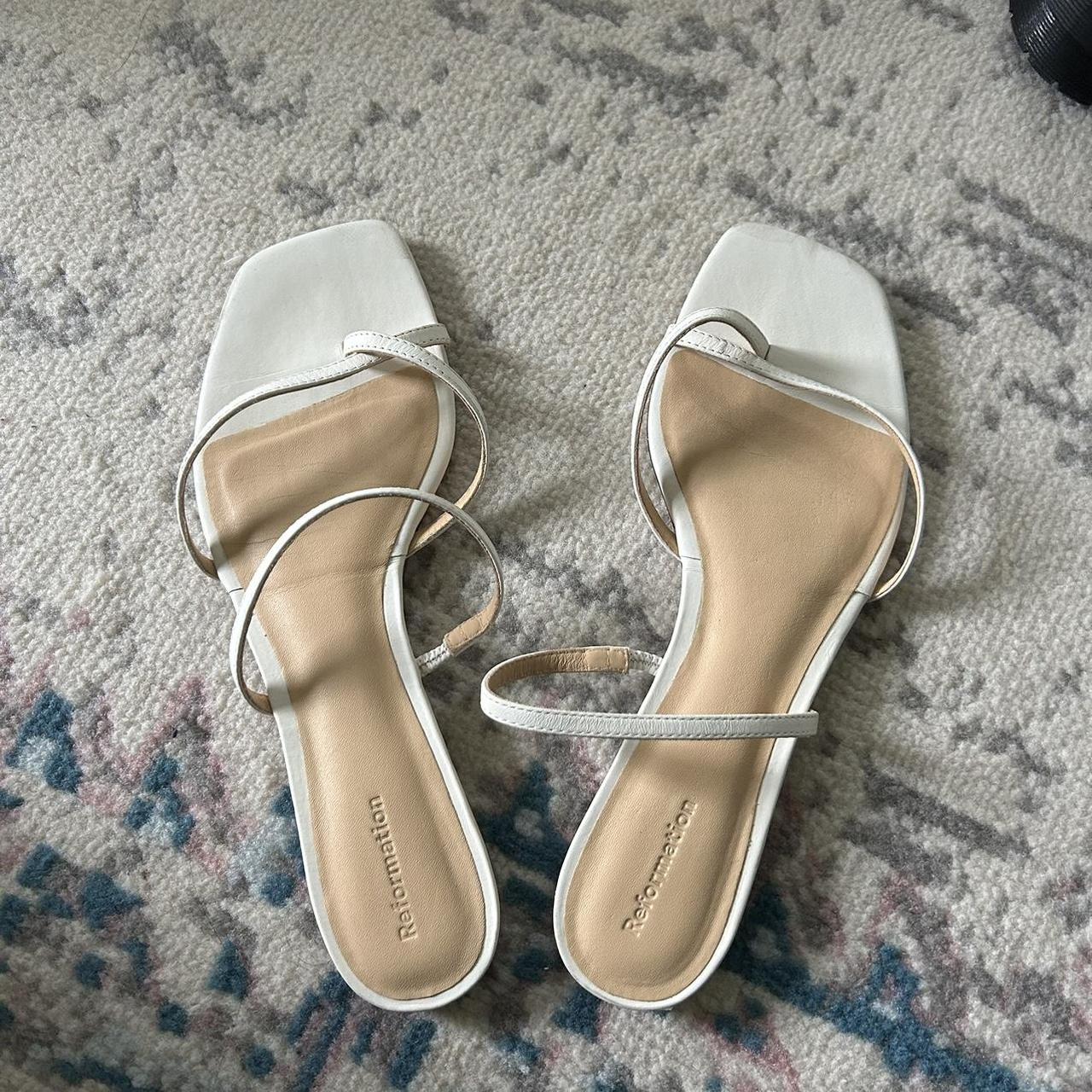 Reformation Women's White Sandals | Depop