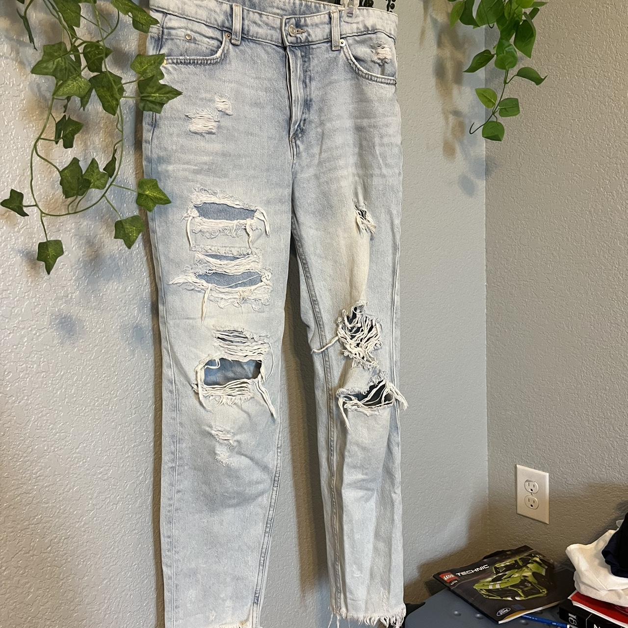 H&m white ripped clearance jeans