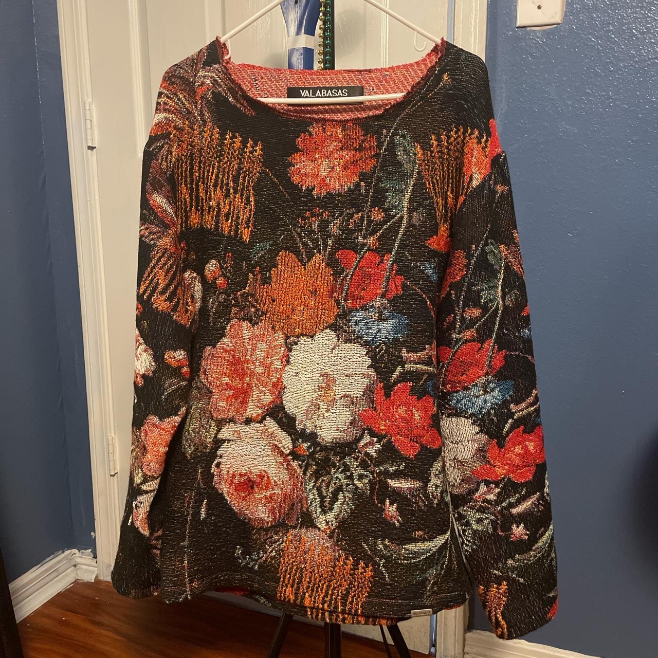 Oversized Tapestry Floral Print Hoodie