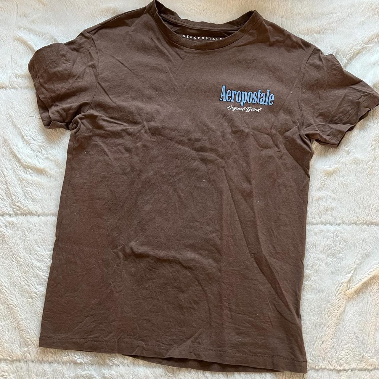 aeropostale brown tee size xs (mens) - Depop