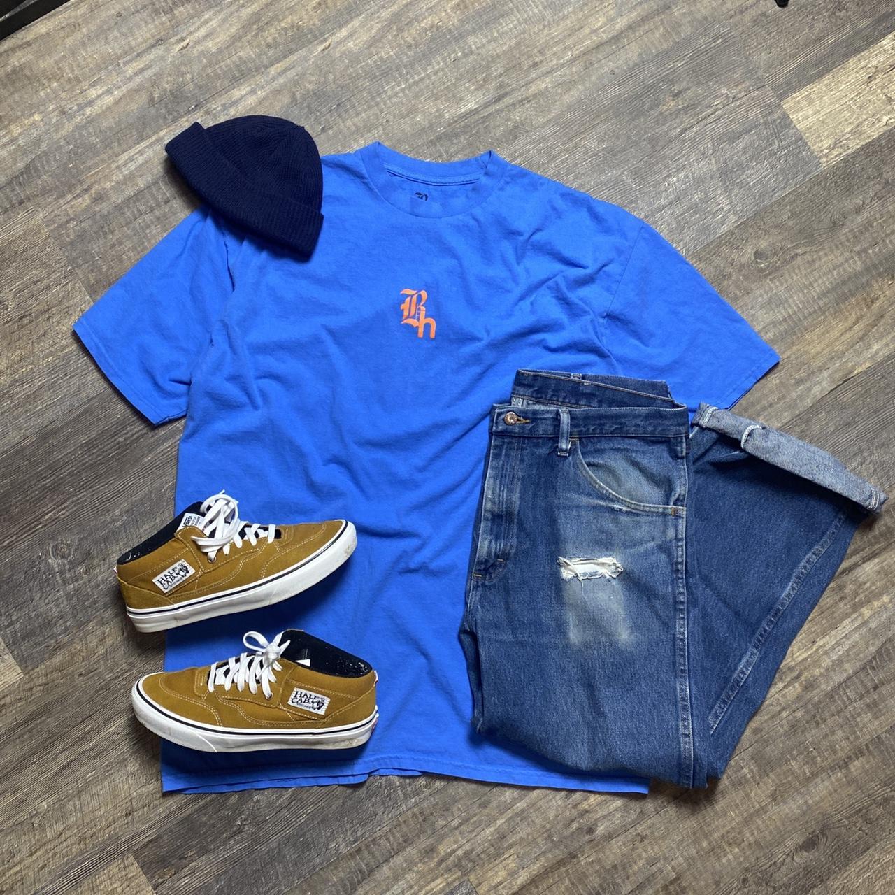Brockhampton Men's Blue and Orange T-shirt (4)