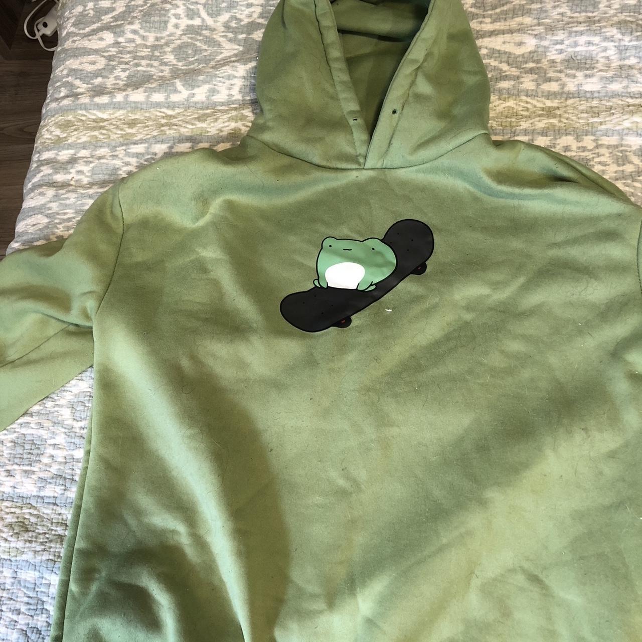 Adorable skating frog hoodie! fits xs-xl! every... - Depop