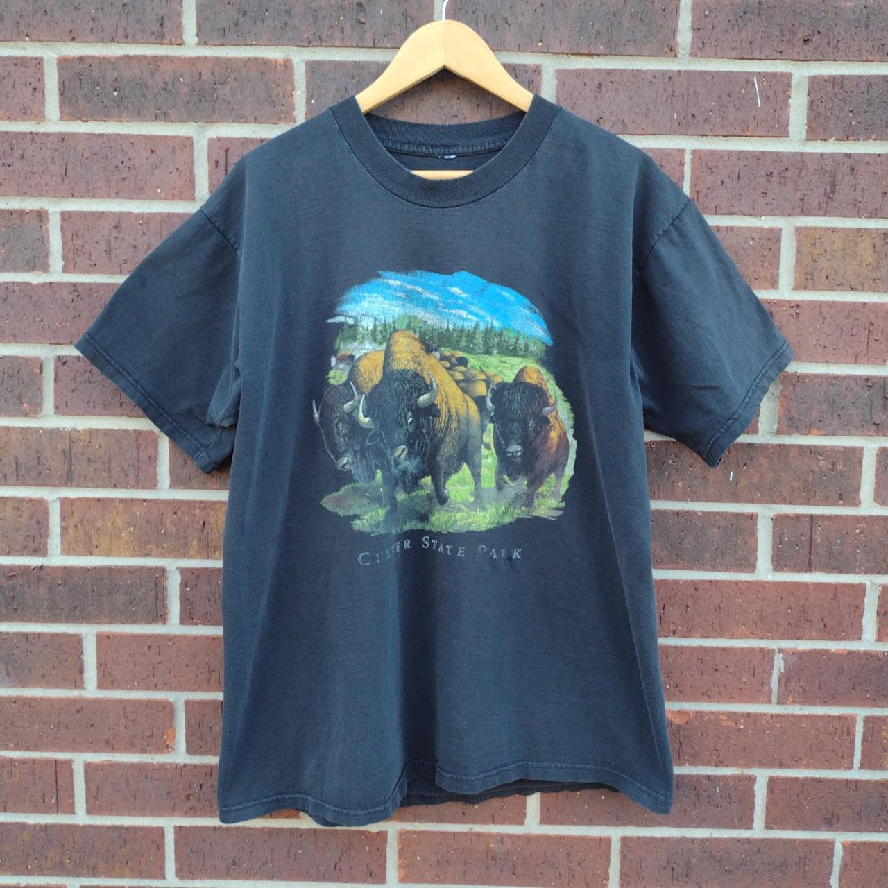 Vintage 90s Custer state park buffalo animal nature... - Depop