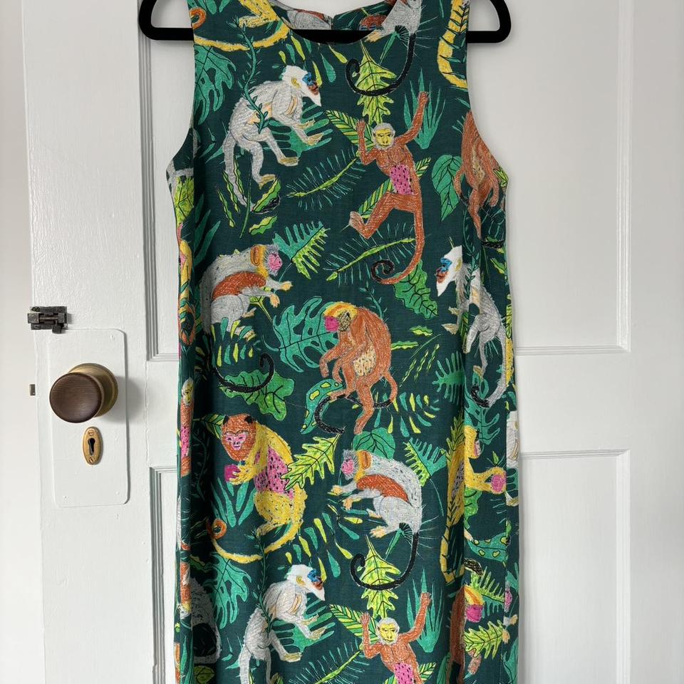 Gorman Monkey Magic Linen Shift Dress Size . Depop