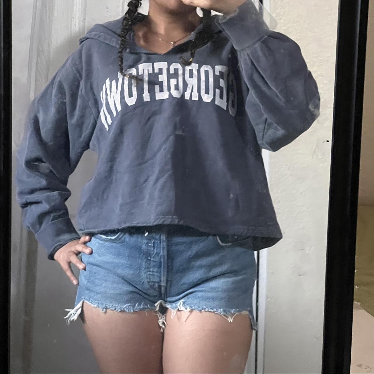 really cute cropped brandy hoodie, blue grayish Depop