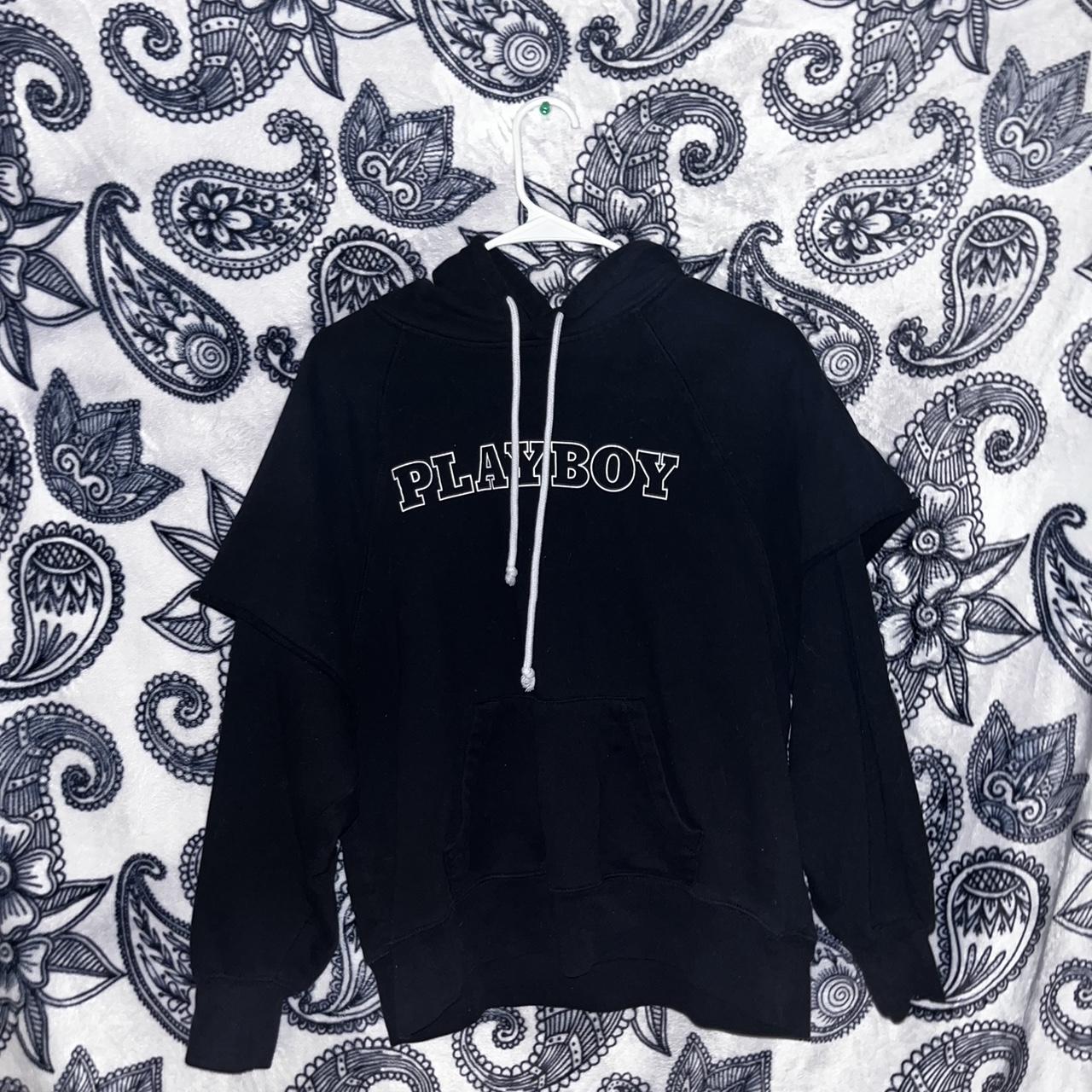 PLAYBOY Double Layered Hoodie Pullover Size Small Depop