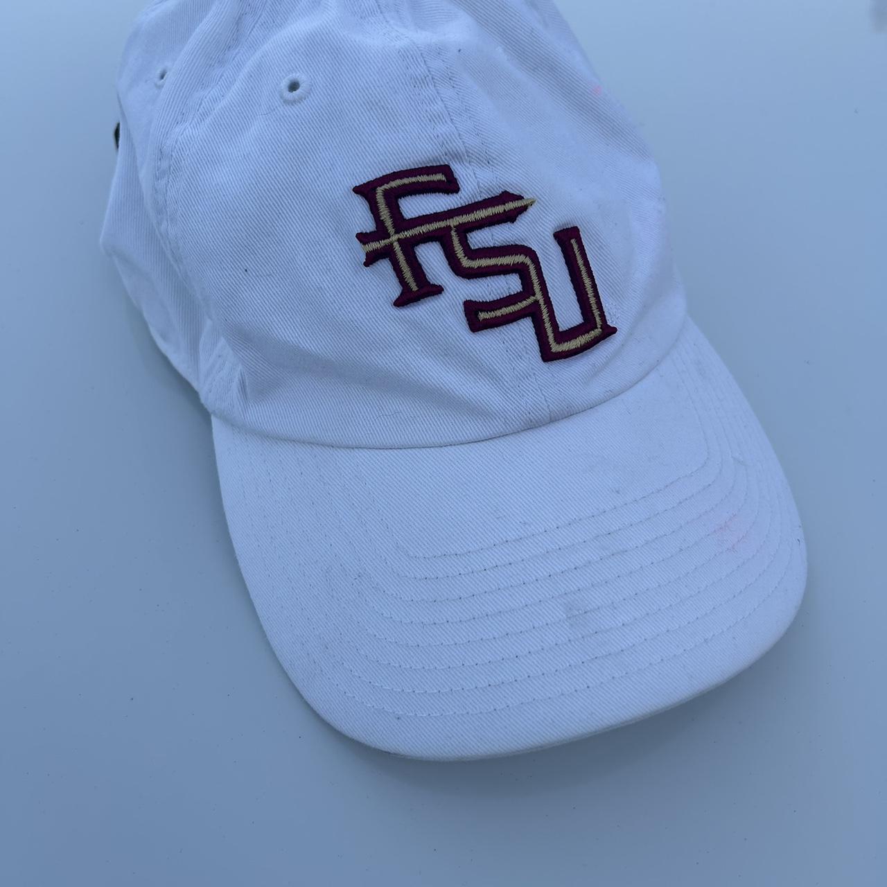 FSU WHITE STRAP HAT one size few cosmetic issues... - Depop