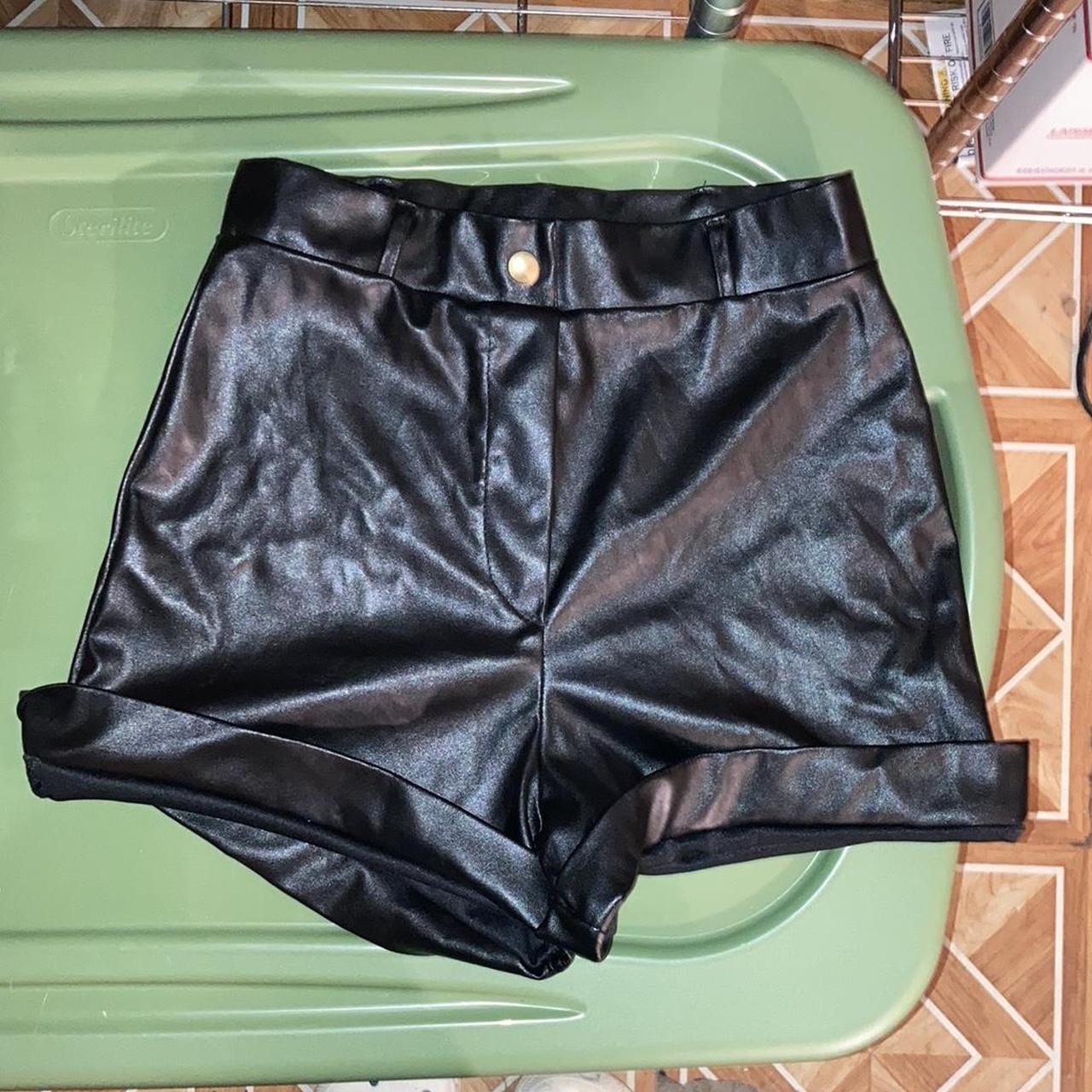 High Waist “Pretty” Faux Leather Shorts