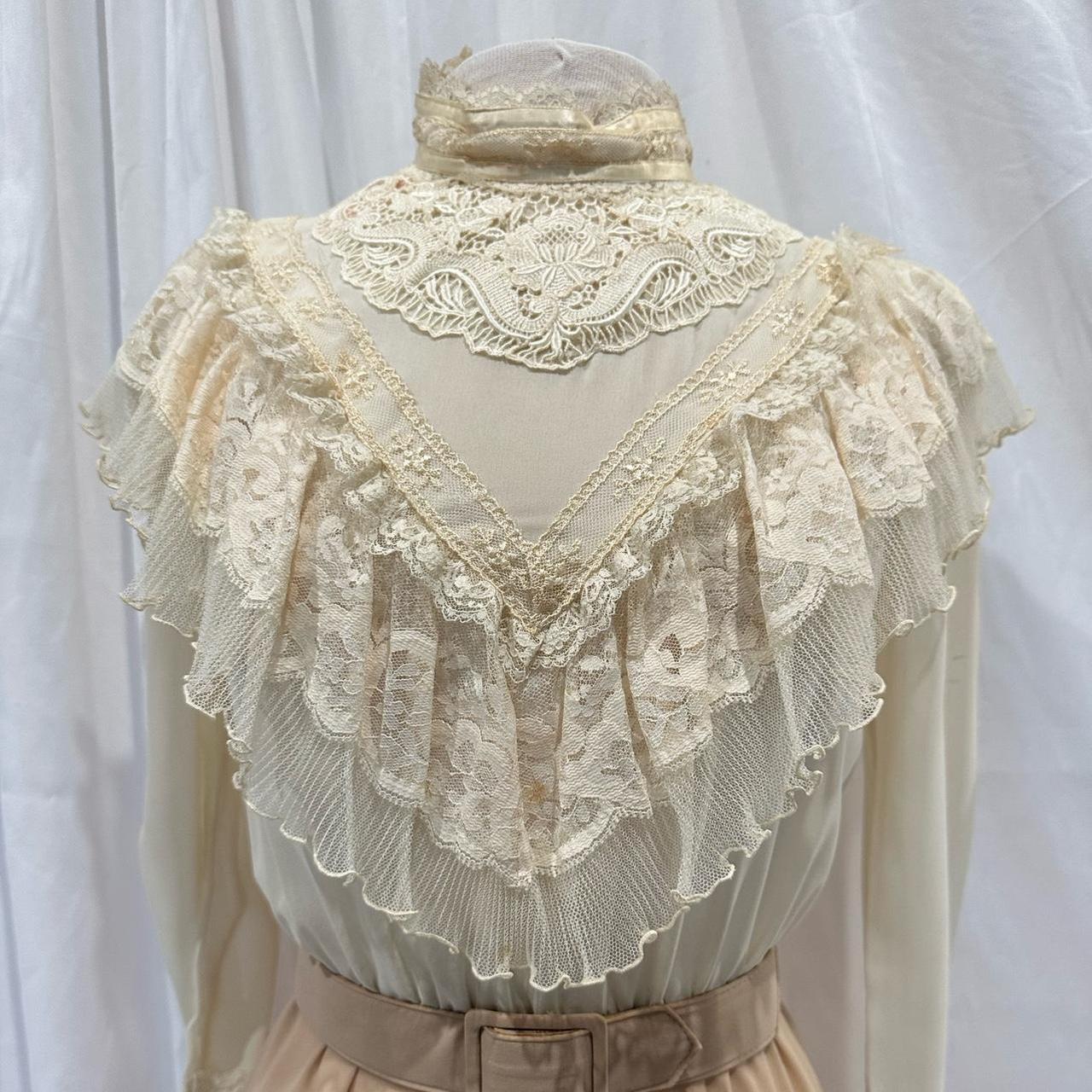 Vintage cream lace dress. #cottagecore... - Depop