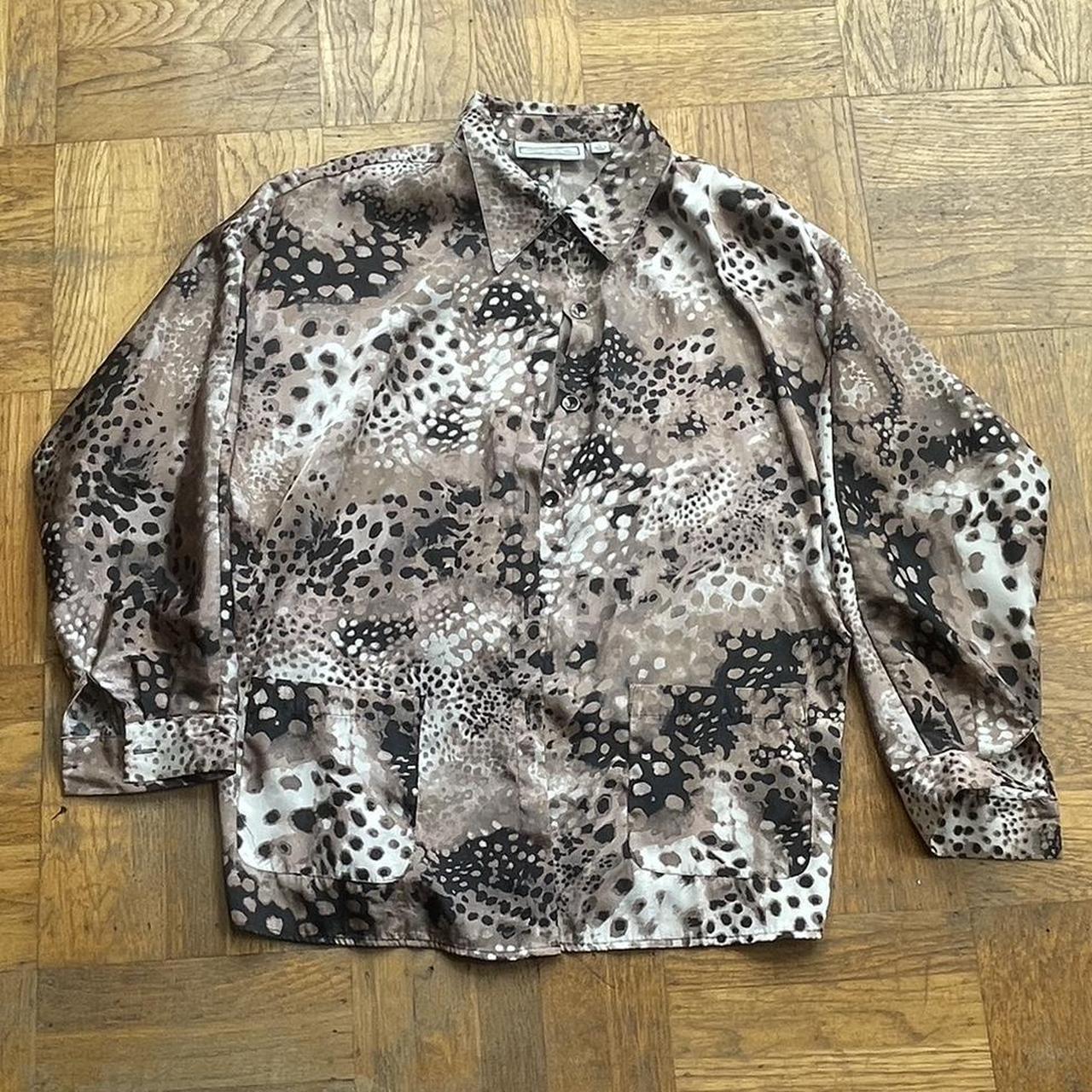 cheetah print button down