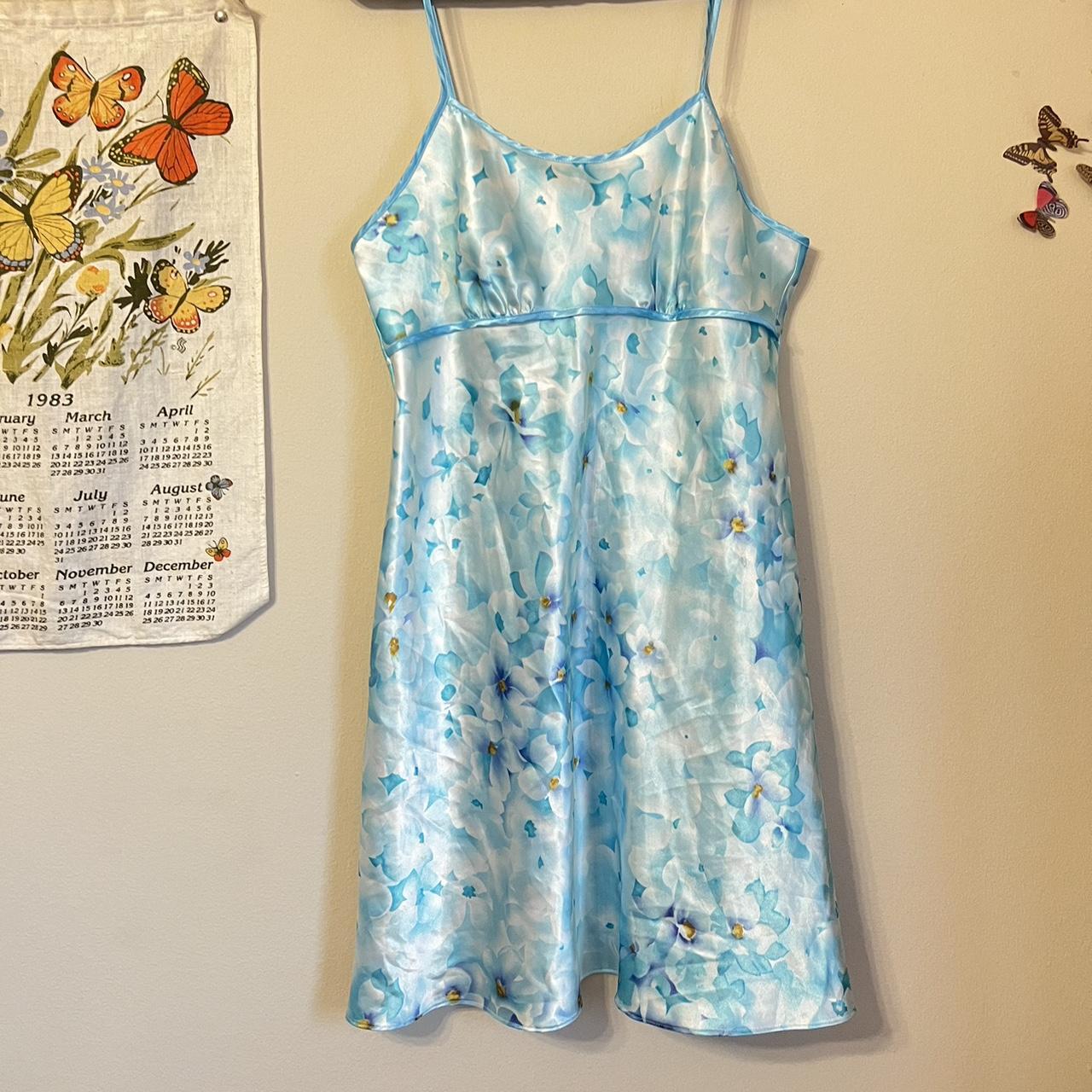 Women's White and Blue Dress | Depop