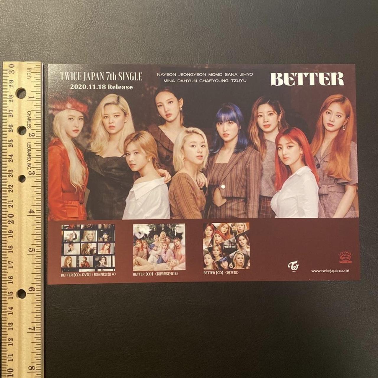 TWICEチェキ　ミナ　better Twice Mina Better Japan Flyer Tower Records | Depop