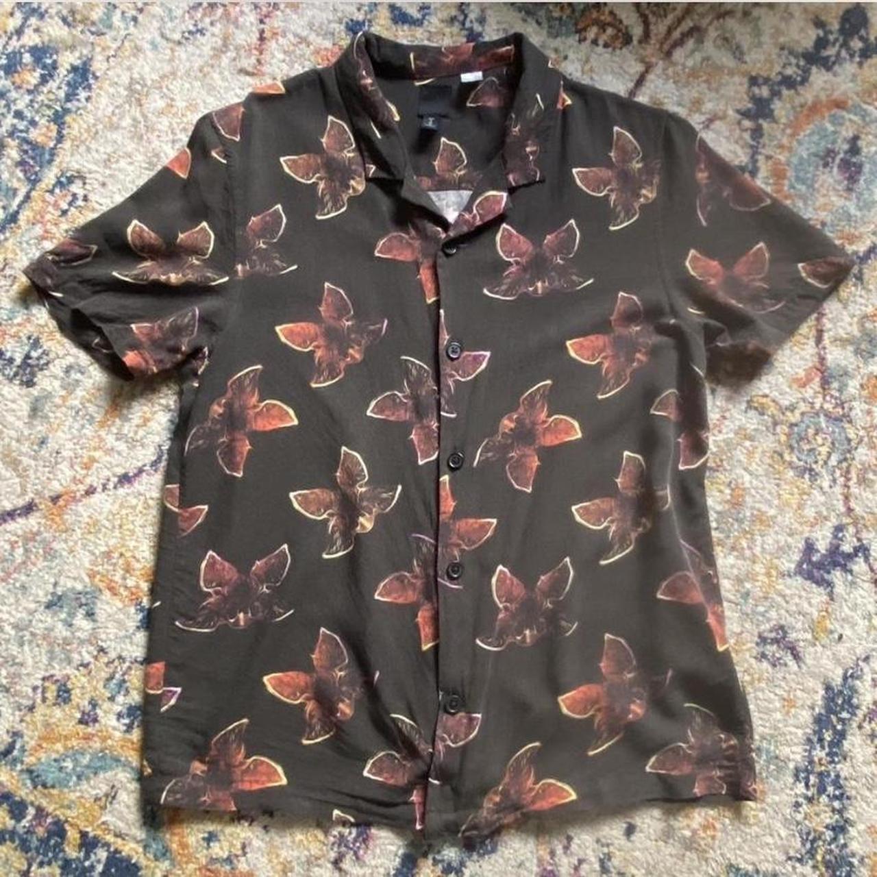 Stranger Things Demogorgon Hawaiian Button Up. Depop