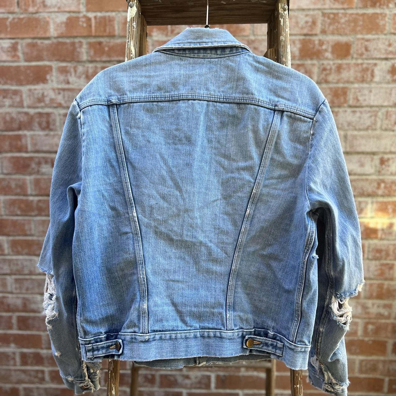 Vintage 70’s distressed light blue denim jacket - no... - Depop