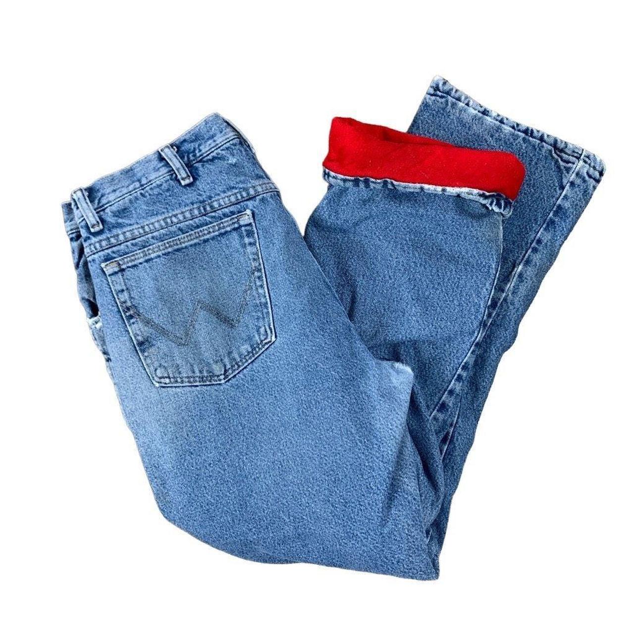 Super cool vintage wrangler fleece lined jeans Size... - Depop