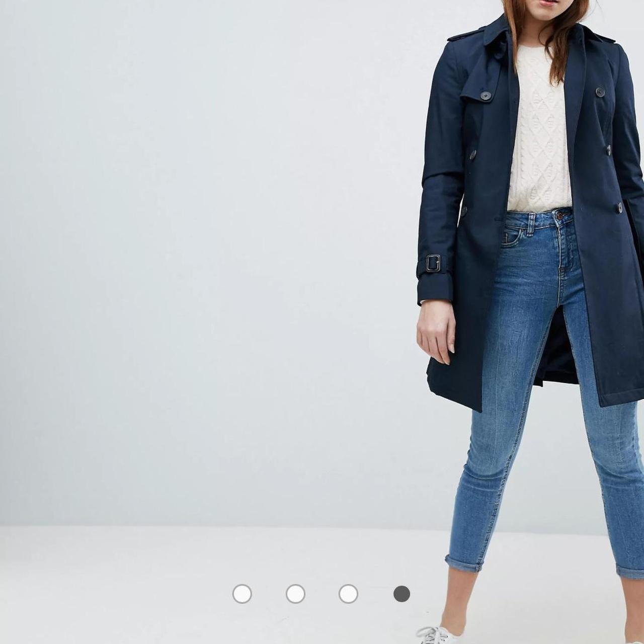 Jack Wills Navy Trench Coat, Size 10 (petite),