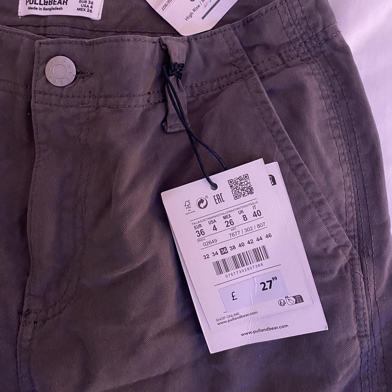 Pull&Bear grey cargos size 8 (small) NEVER WORN... - Depop