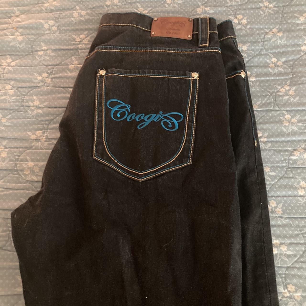 Coogi Men's Black and Blue Jeans | Depop