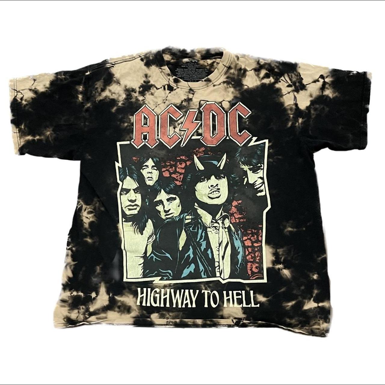 y2k style AC/DC Tie Dye (L) Great condition, graphic... - Depop