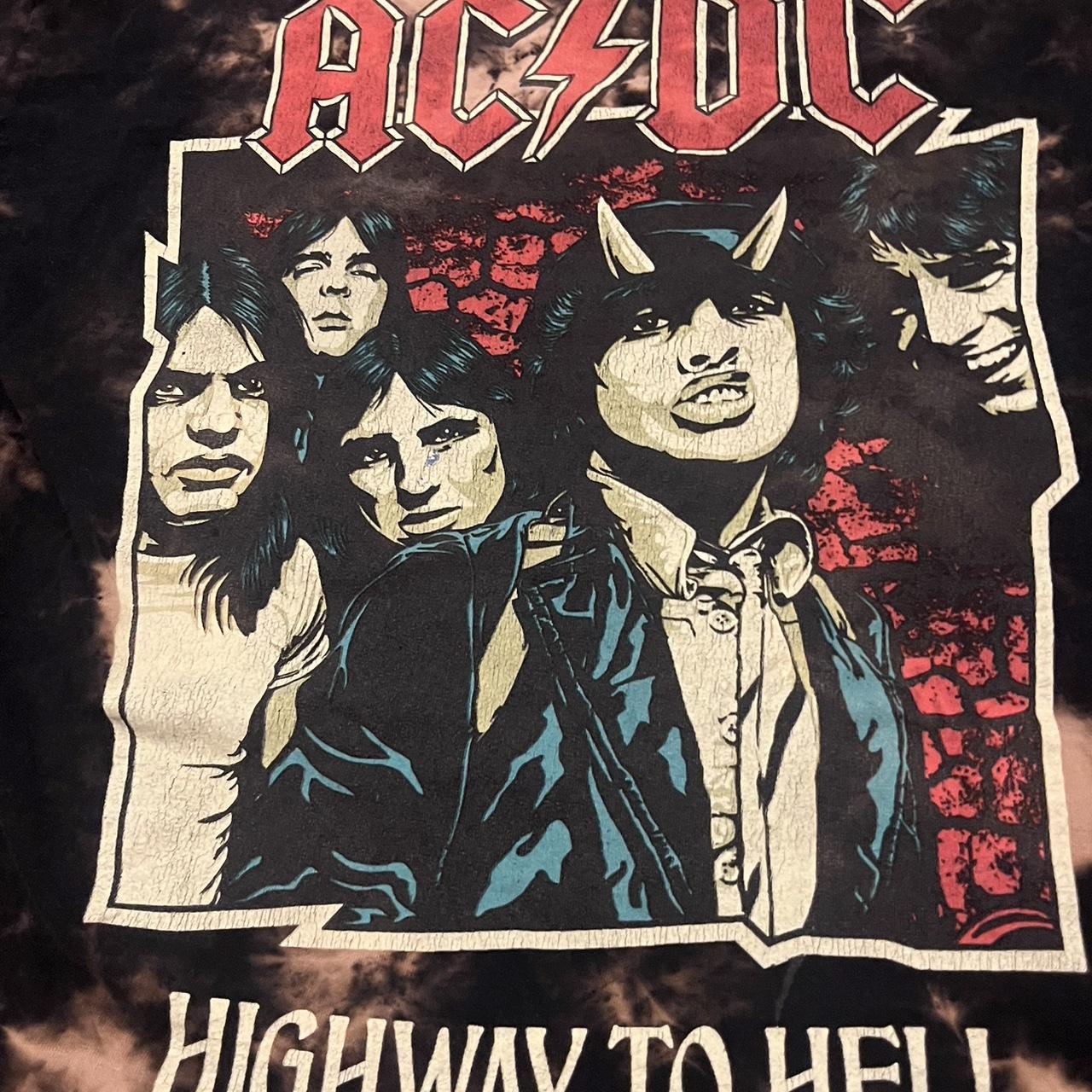 y2k style AC/DC Tie Dye (L) Great condition, graphic... - Depop
