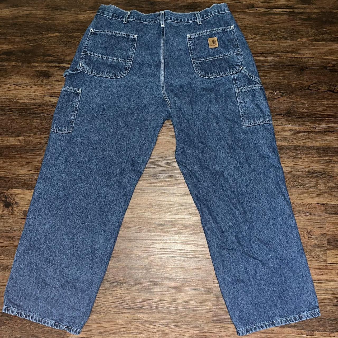 baggy carhartt blue jeans size 40x30 - Depop