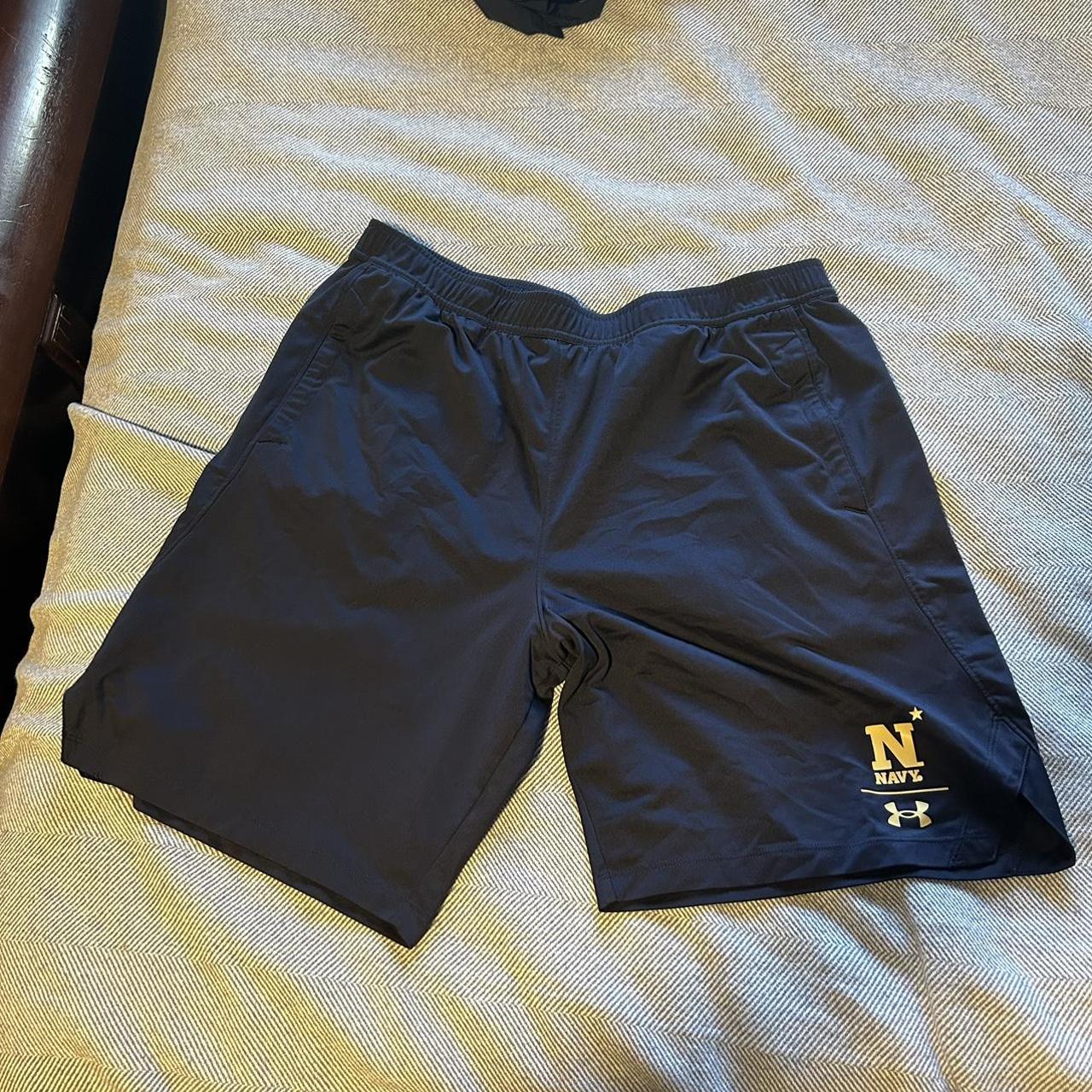 Navy Blue Under Armour USNA shorts Size XL Barely... Depop