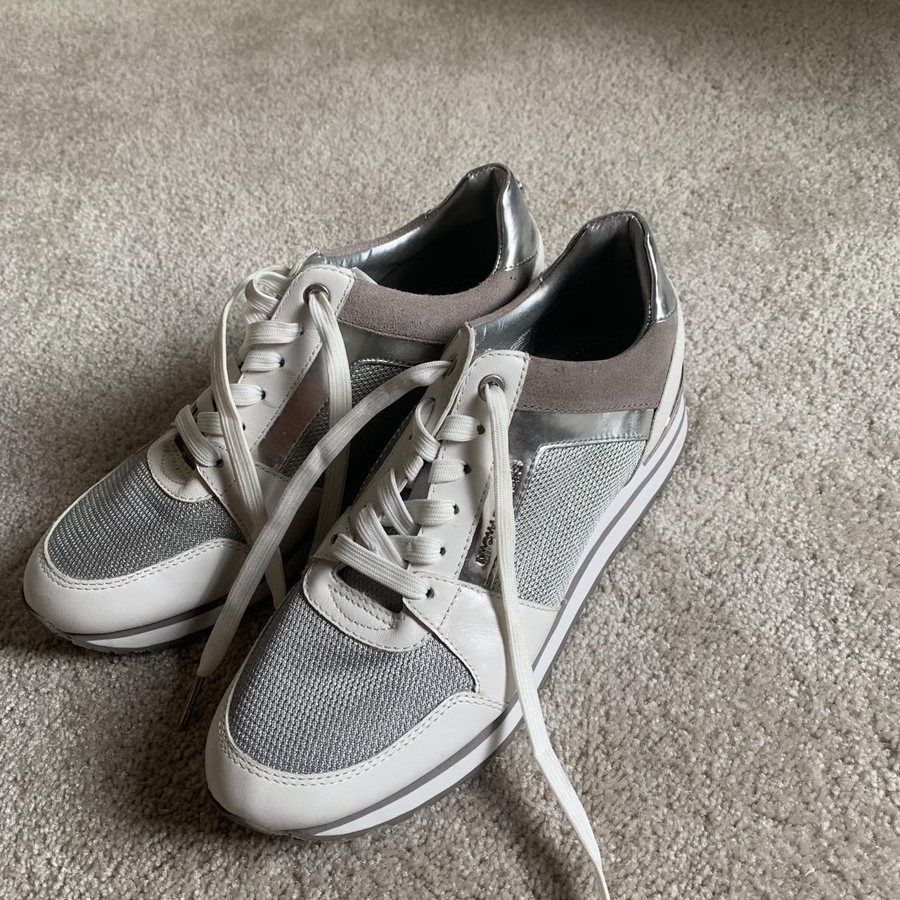 Michael Kors Metallic Silver Black Mesh Tennis Shoes Sneakers Women's Size  7M - $44 - From Carey