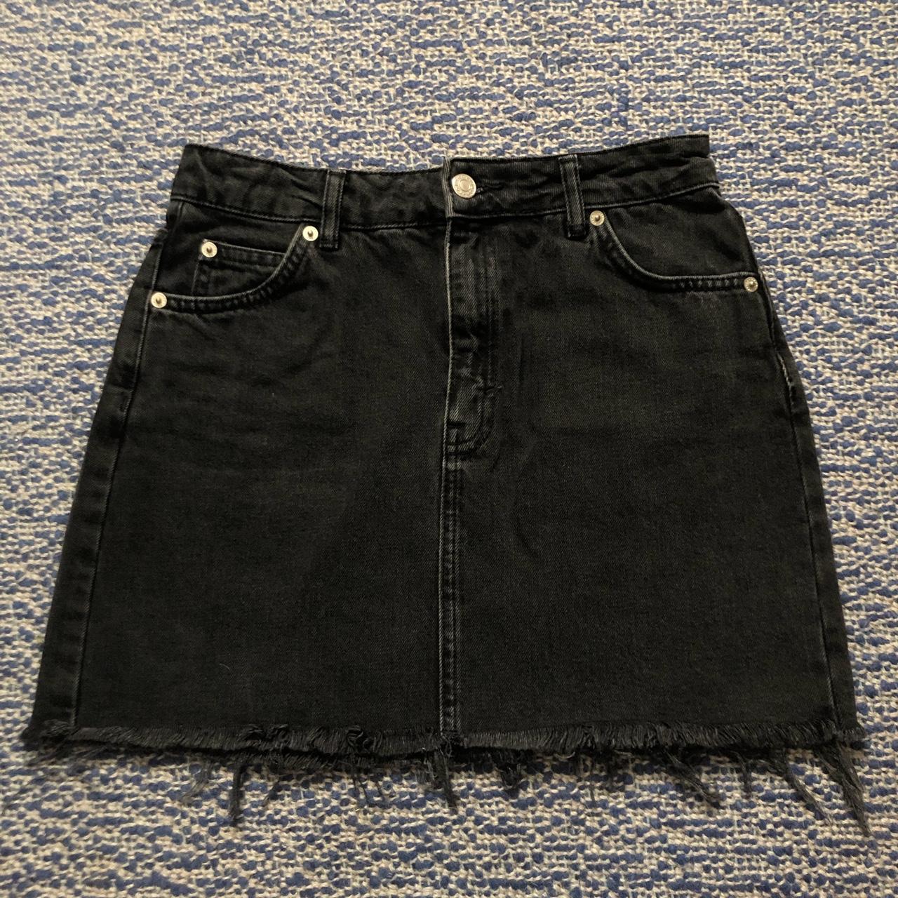 Topshop moto black denim skirt - size US 4. I have... - Depop