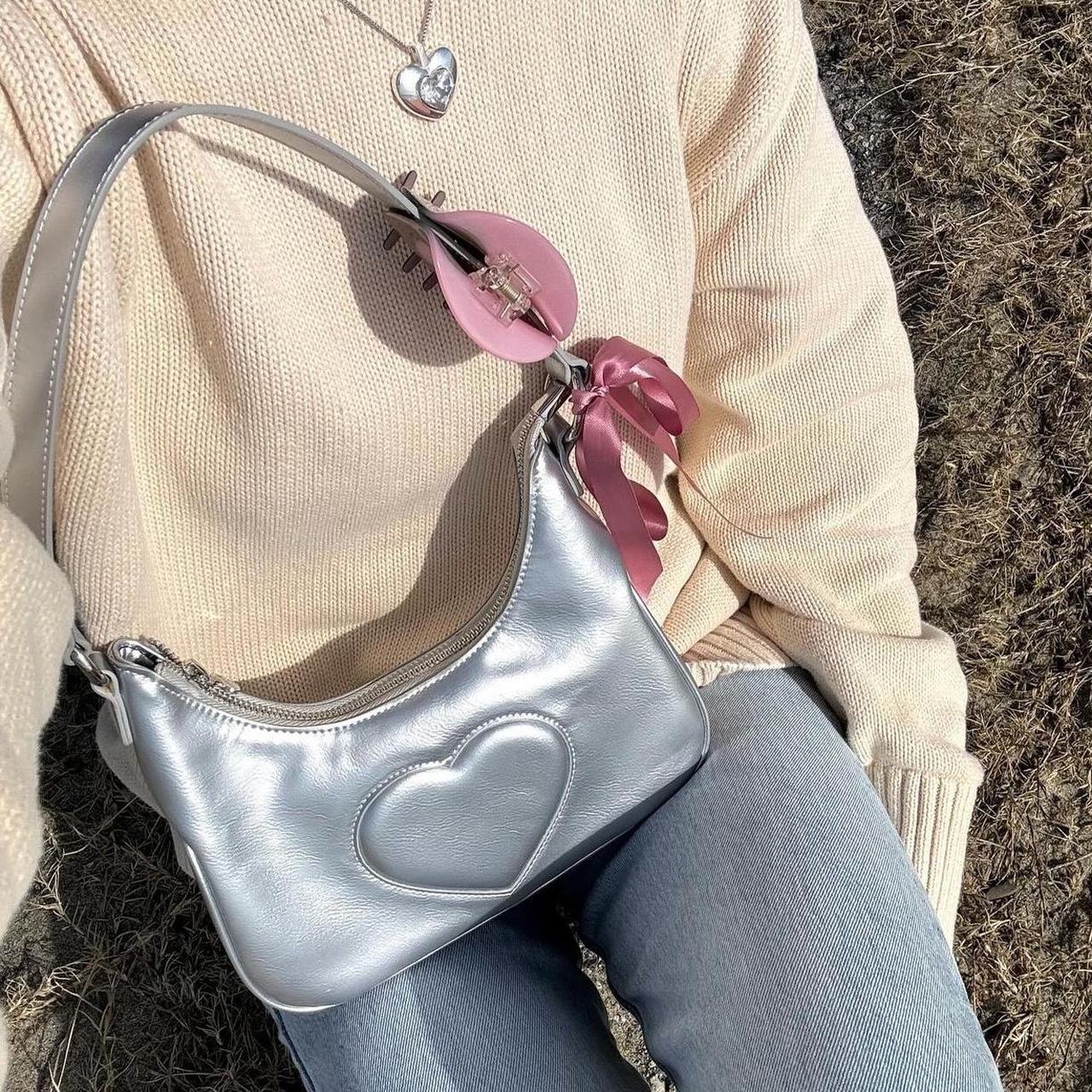 【My Mum Made It】Recycled Silver Heart Shoulder Bag Recycled Silver Heart Shoulder Bag – MY MUM MADE IT