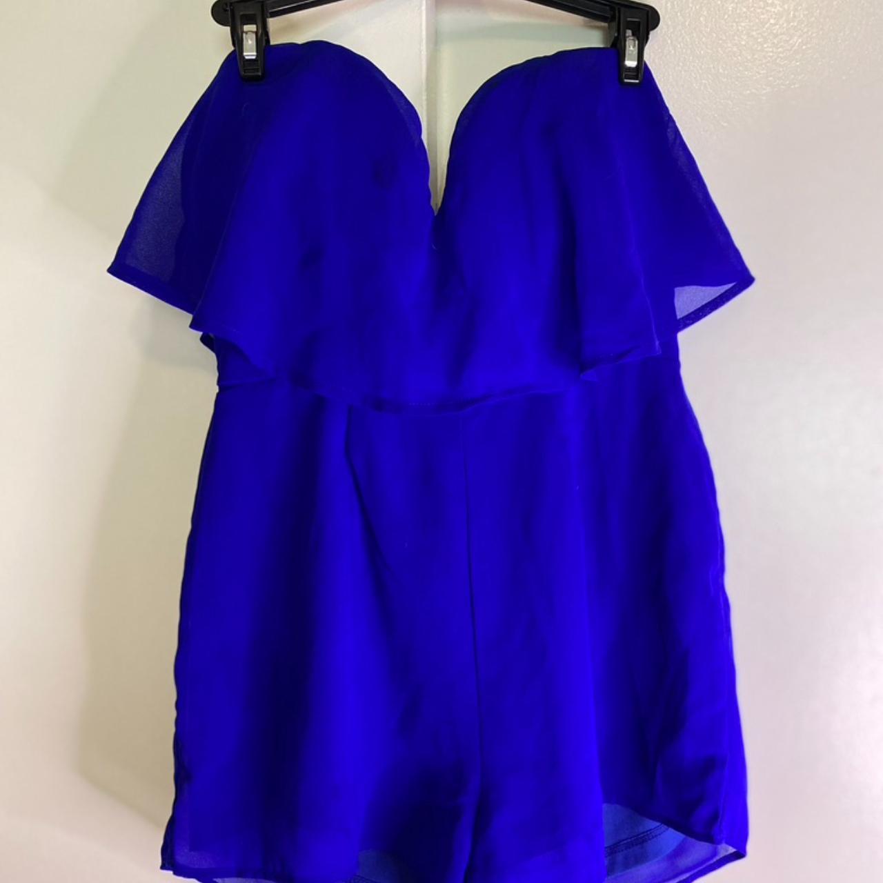 Charlotte Russe Women's Blue Playsuit-romper | Depop