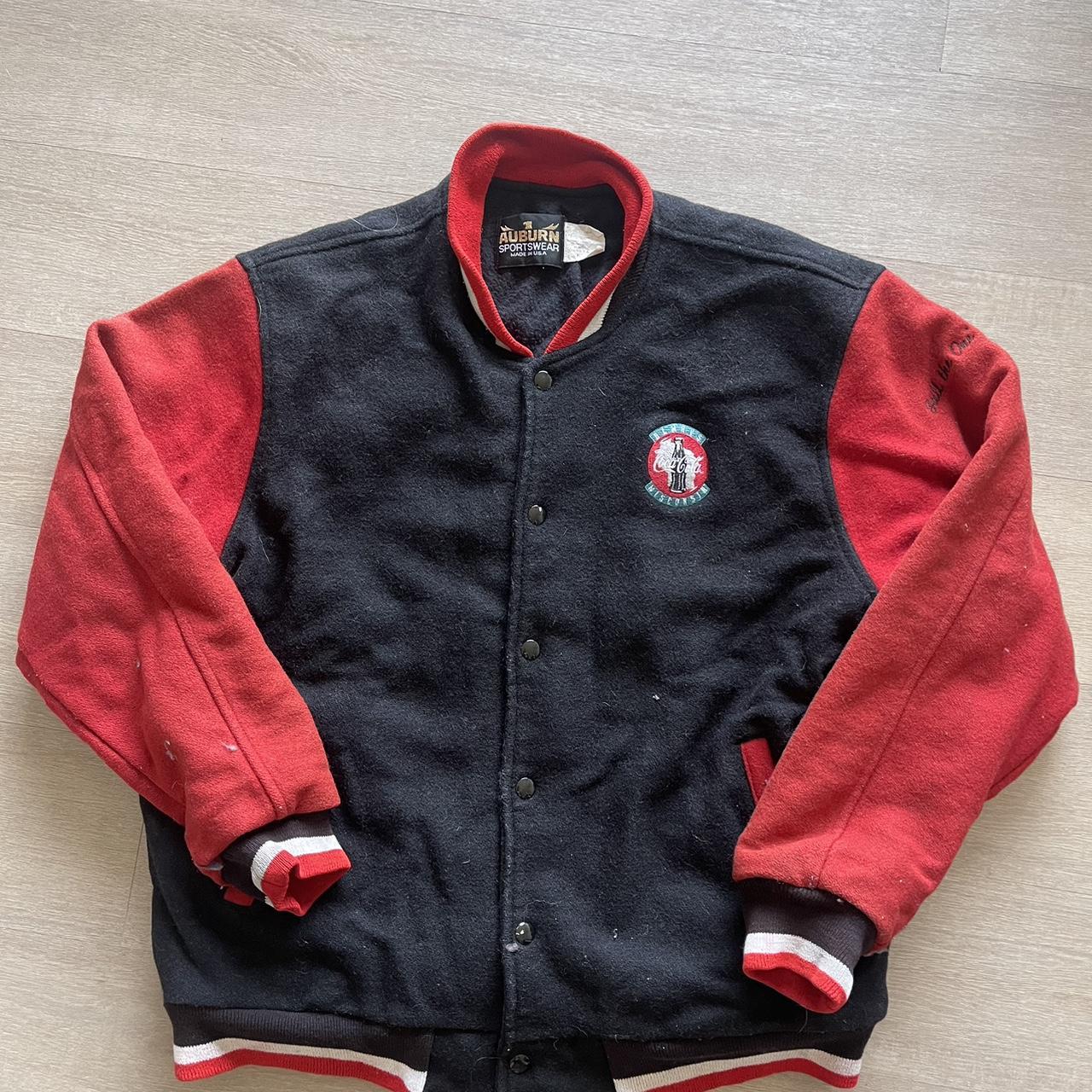 Vintage 90s Coca Cola letterman wool jacket. Made in... - Depop