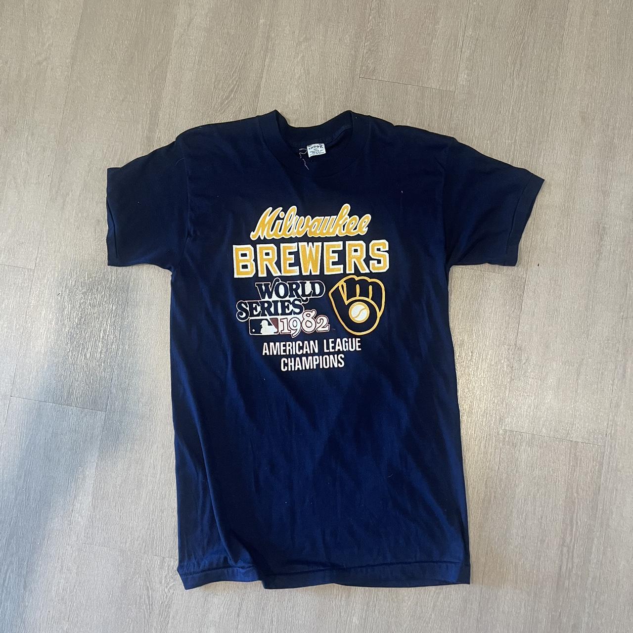 Vintage 80s Milwaukee Brewers MLB Baseball - Depop