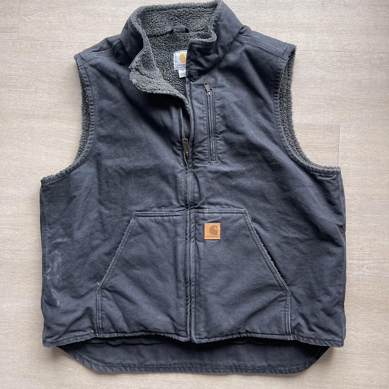 Mens Carhartt sherpa lined work vest. Size... - Depop