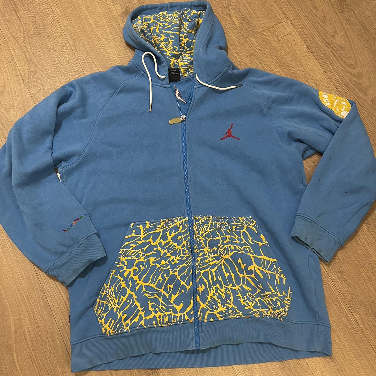 Blue and yellow jordan hoodie sale