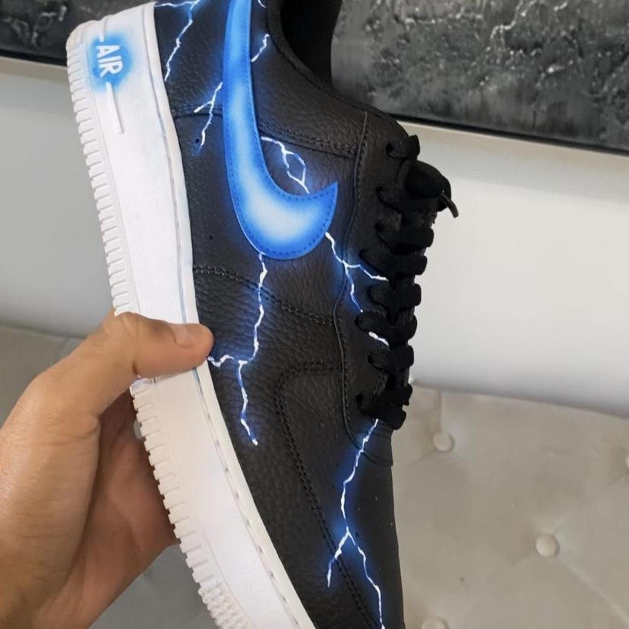 Blue Lightning Mens Air Force Blue Nike Air Force Low Black Blue