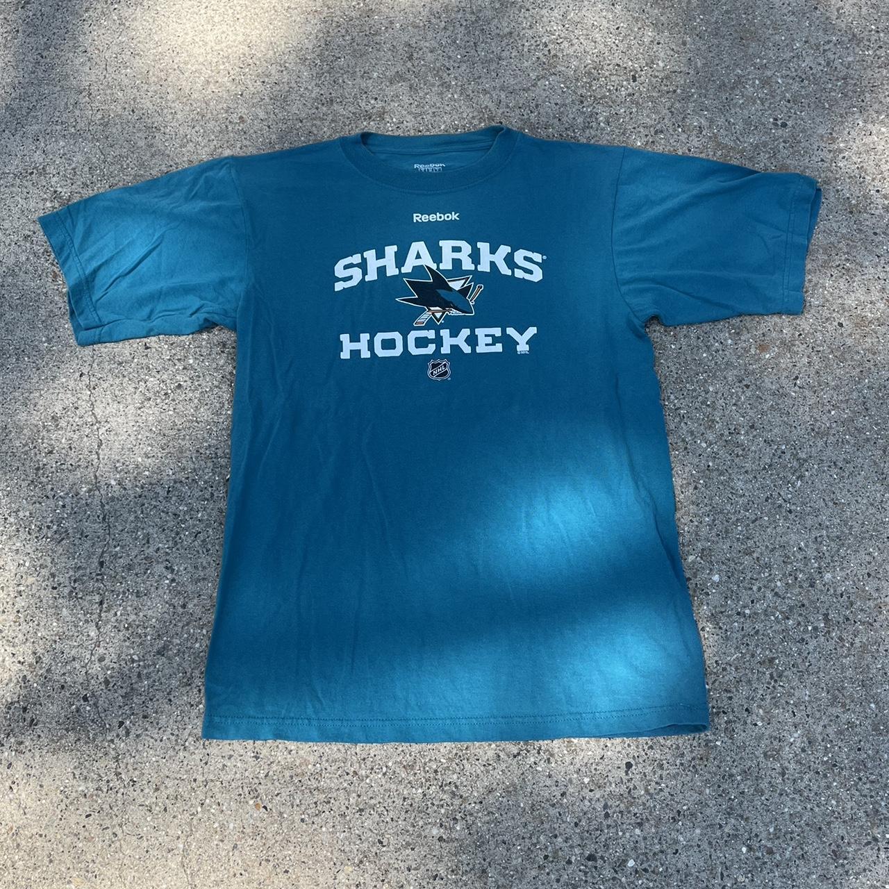 y2k Sharks Hockey Tee Simple but Tuff Size S Used... - Depop