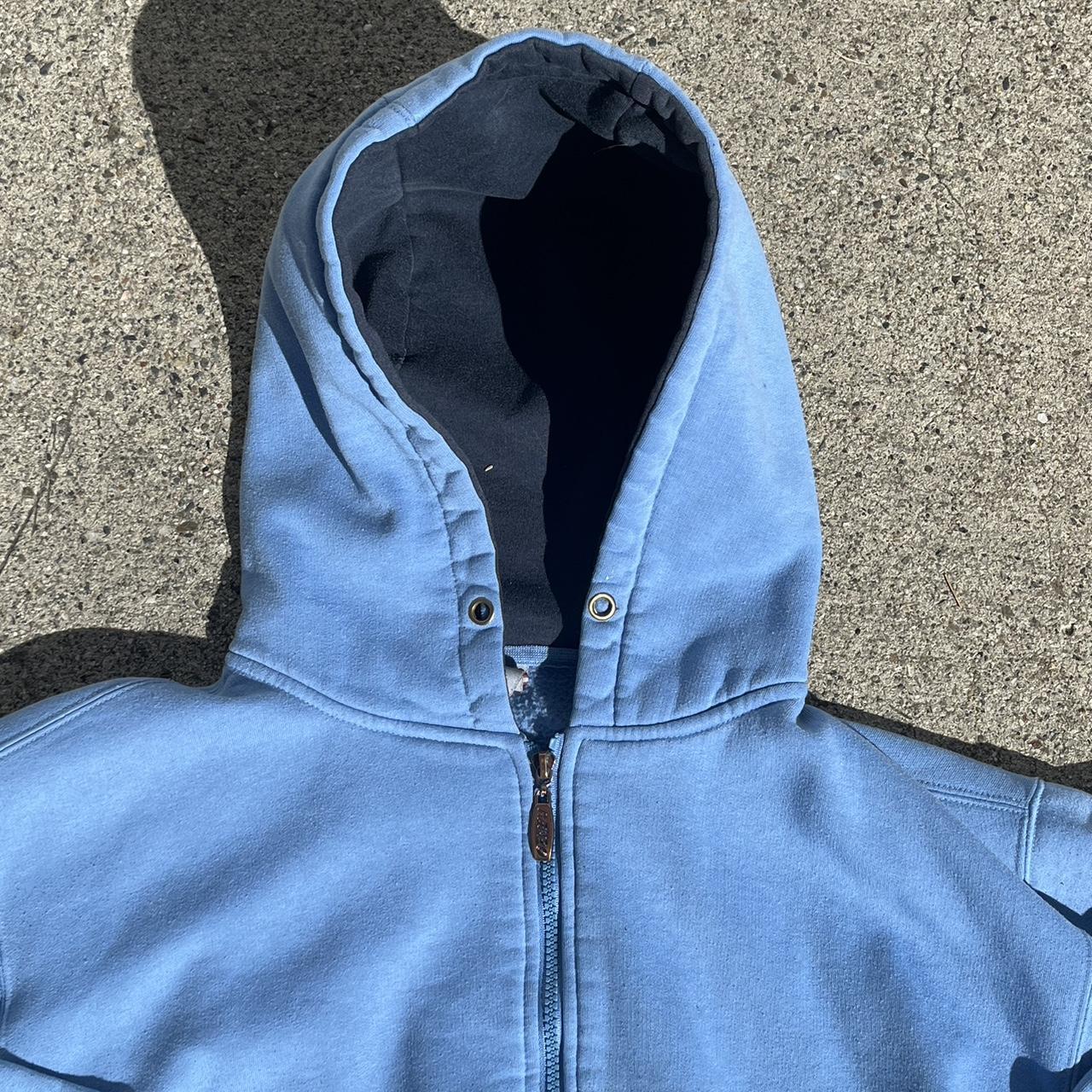 Vintage y2k baby blue zip up hoodie Size large... - Depop