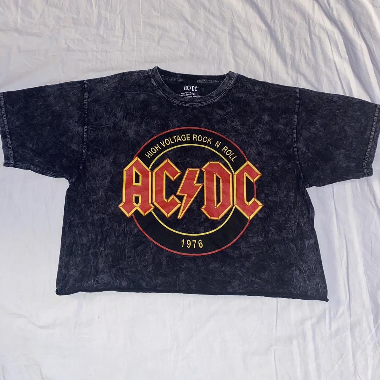 AC/DC cropped graphic tee size: large Super comfy... - Depop