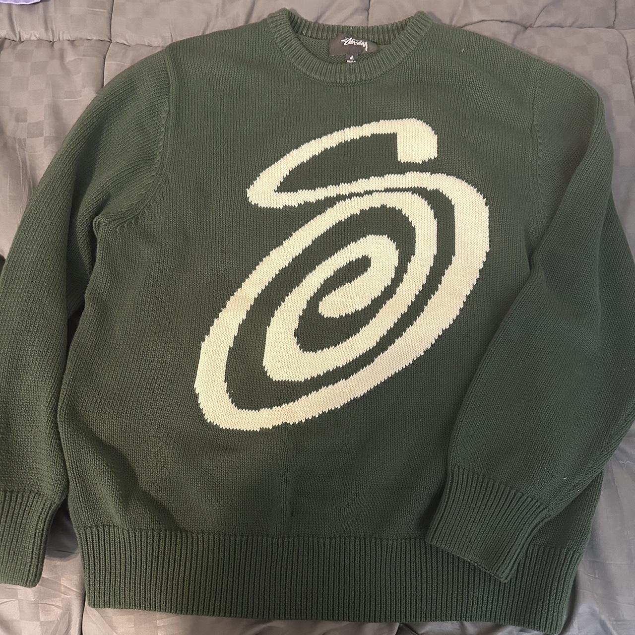 Stussy Curly S Sweater, Color green , Size