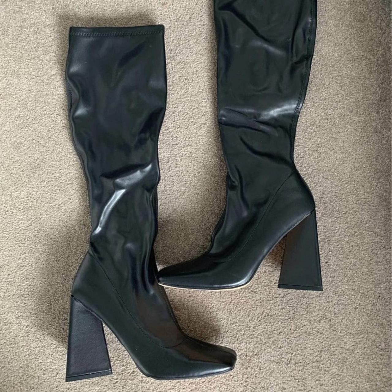 Novo knee high leather boots Size 40 Perfect... - Depop