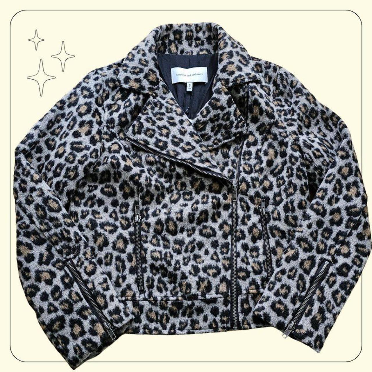 Cupcakes Cashmere Leopard Moto Jacket Size S NWT. Depop