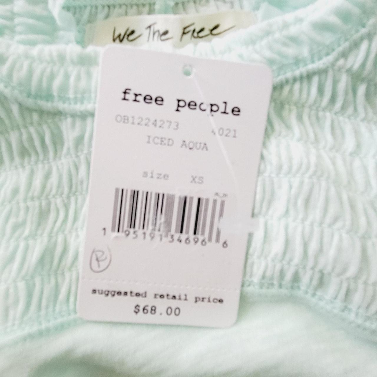 Free people iced aqua mock popular top size xs